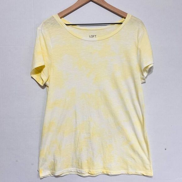 Loft Outlet Yellow Tie Dye Tee   Sz L - Picture 1 of 4